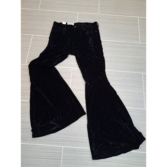 NEW Wrangler Retro Women's Velvet Black Hi Rise Flare Pants 31X36 New Tags XL - Picture 2 of 11